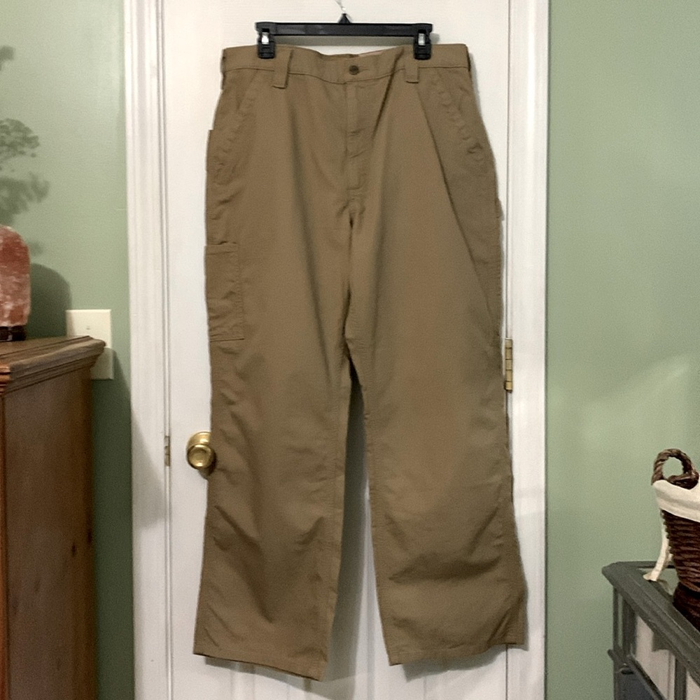 Carhartt‎ Pants Mens 36x30 Loose Fit Utility Work Carpenter Brown Canvas
